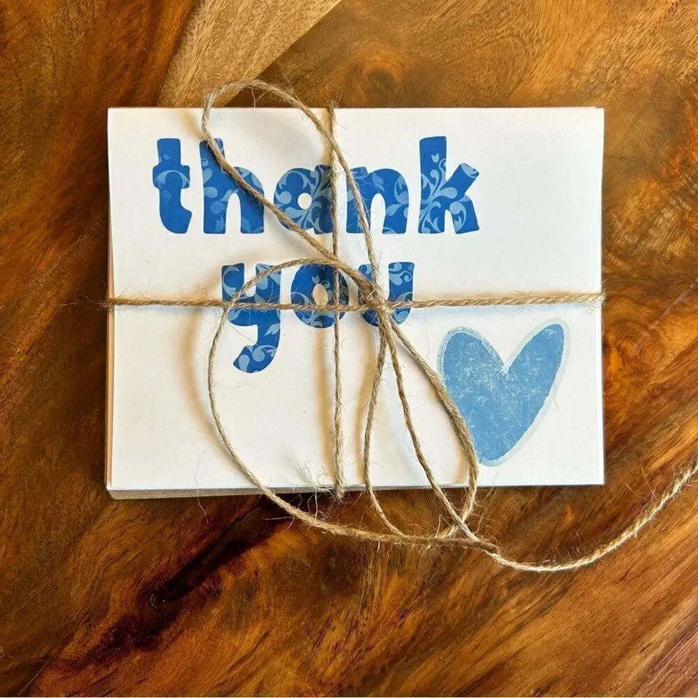 Greeting Cards Thank You Notes Thank You Card Set of 6 Custom Handcrafted Art